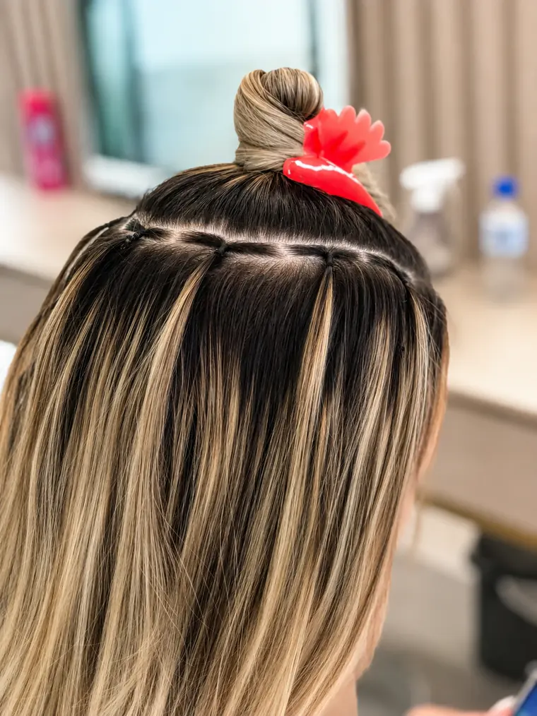 Aplicação de mega hair pelo método Ponto Americano com fechamento